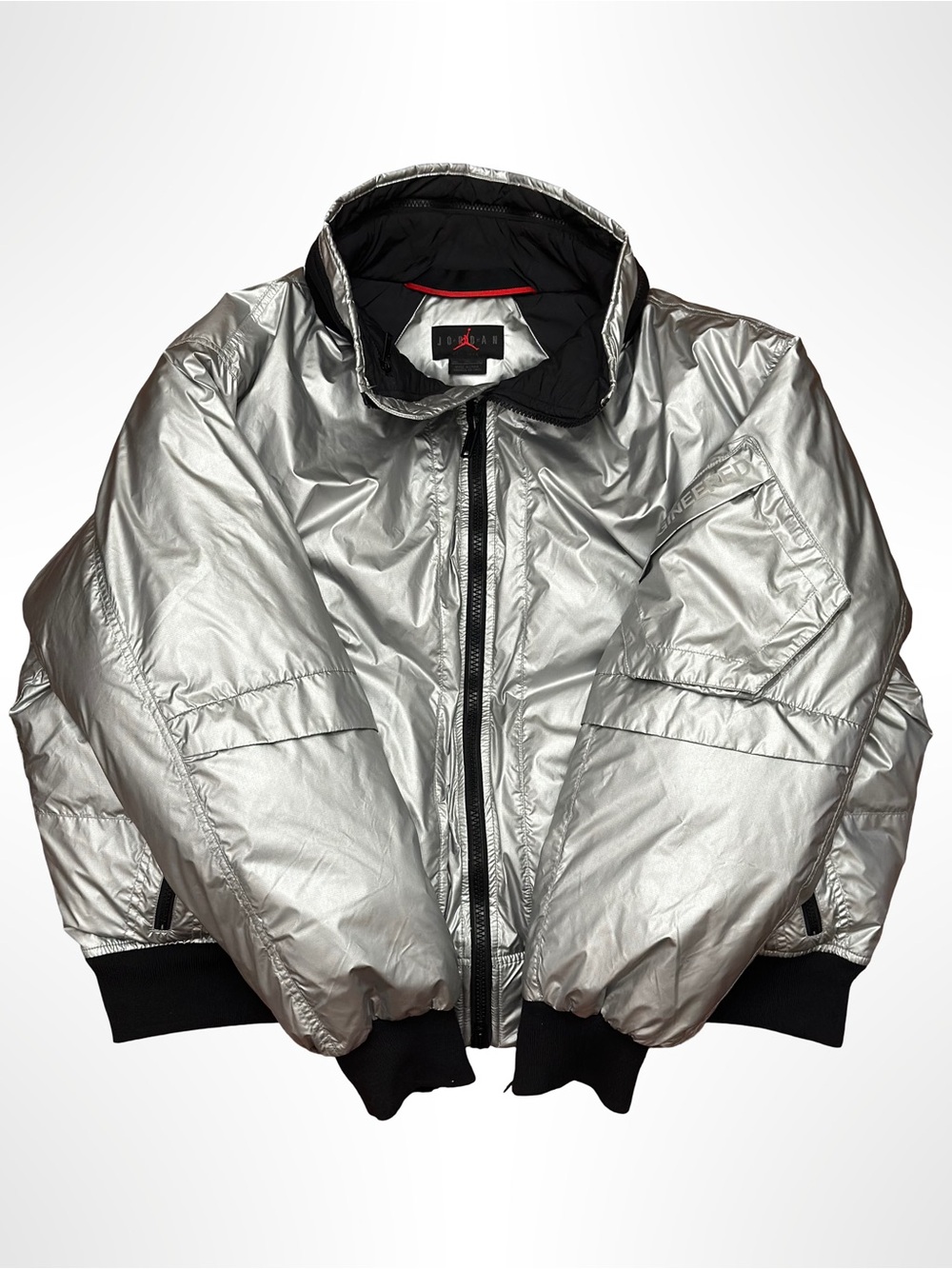 Nike Jordan 23 Engineered MA-1 Men Bomber Jacket Metallic Silver